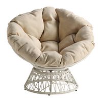 OSP Home Furnishings - Papasan Chair - Cream - Large Front