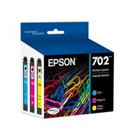 Epson - 702 3-Pack Standard Capacity Ink Cartridges - Cyan/Magenta/Yellow - Large Front