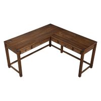 OSP Home Furnishings - Baton Rouge L-Shape Desk - Brushed Walnut - Large Front