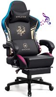 GTPlayer - Dragon Series Gaming Chair with Bluetooth Speakers - Black - Large Front