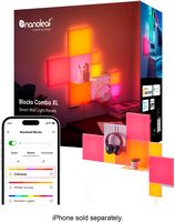 Nanoleaf - Blocks Combo XL Smarter Kit - Smart LED Wall Light Panels - Multicolor - Large Front