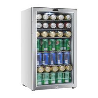 Whynter - 120-Can Beverage Refrigerator - White Cabinet/Stainless Steel Trim - Large Front