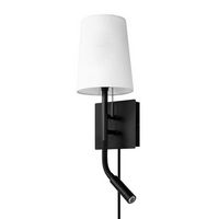 Globe Electric - 1-Light Plug-In or Hardwired Wall Sconce with Reading Light, USB-A Port, USB-C P... - Large Front