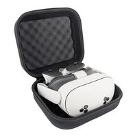 CASEMATIX - Hardshell Protection Case for Meta Quest 3S, 3 and 2 VR Headsets - Black - Large Front