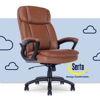 Serta - Fairbanks Bonded Leather Big and Tall Executive Office Chair - Cognac - Large Front