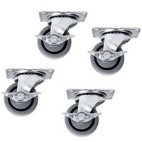 Middle Atlantic - 5WLR Caster 4-Piece Kit - Silver - Large Front