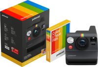 Polaroid - Now Gen 3 Instant Camera + Color Film Bundle (8 Photos) - Black - Large Front