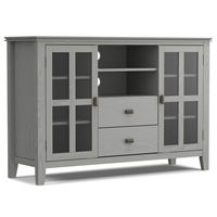 Simpli Home - Artisan SOLID WOOD 53 inch Wide Contemporary TV Media Stand in Fog Grey For TVs up ... - Large Front