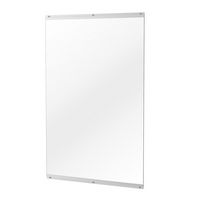 LOVMOR - Polished 32 in. W x 48 in. Modern Rectangular Tempered Glass Wall Mirror - silver - Large Front