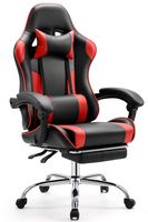 Bestier - Gaming Chair - PU Leather Fixed up Armrest Lumbar Support Ergonomic Reclining PC Chair ... - Large Front