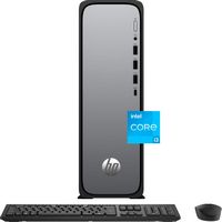HP - OmniDesk Slim Desktop - Intel Core i3 - 8GB DDR5 Memory - 256GB SSD - Meteor Silver - Large Front