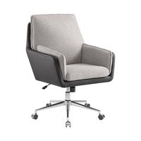 Linon Home Décor - McGarry Faux Leather And Sherpa Fabric Swivel Office Chair - Black and Gray - Large Front