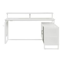 OSP Home Furnishings - ACE L Desk with Hutch Shelf - White - Large Front