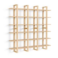 Burrow - Index Hardwood 18-Shelf Bookshelf - Oak - Large Front