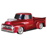 QFX - Retro Truck Portable Bluetooth Speaker with Bass Radiator and LED Lights - Red - Large Front