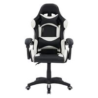 CorLiving - Ravagers Gaming Chair - Black and White - Large Front