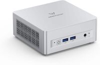 Minisforum - UM870 Slim Mini Desktop PC, AMD Ryzen 7 8745H, 16 GB RAM, 512 GB SSD Storage - Silver - Large Front
