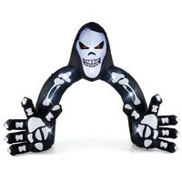 Costway - 10.2 x 8.7 ft Halloween Inflatable Grim Reaper Archway LED Lighted Skeleton Archway - B... - Large Front
