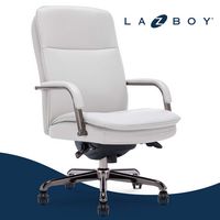 La-Z-Boy - Opus Executive Mid-Back Bonded Leather Office Chair - Gray and Graphite - Large Front