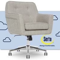 Serta - Ashland Memory Foam & Twill Fabric Home Office Chair - Lure Light Gray - Large Front