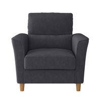 CorLiving - Georgia Upholstered Accent Chair - Dark Grey - Large Front