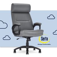 Serta - Comfort Big and Tall Modern Bonded Leather Executive Office Chair - Gray - Large Front