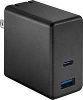 Best Buy essentials™ - 65W Dual Port USB-C and USB Wall Charger for MacBook Pro, iPad, iPhone, Ap... - Large Front