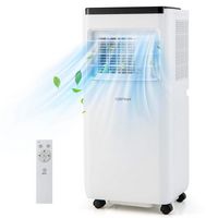 Costway 6500 BTU(10000 BTU ASHRAE) Portable Air Conditioner Cools up to 350 Sq.Ft with Fan & Dehu... - Large Front