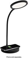 OttLite - Good Housekeeping Circular LED Desk Lamp w/Wireless Charging - Black - Black - Large Front