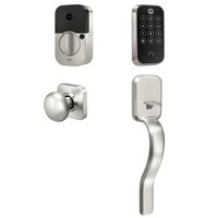 Yale - Assure Lock 2 Touch with Wi-Fi and Ridgefield Handle - Satin Nickel - Large Front