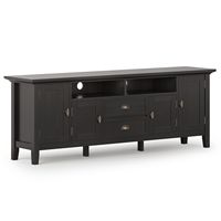 Simpli Home - Redmond SOLID WOOD 72 inch TV Media Stand in Hickory Brown For TVs up to 80 inches ... - Large Front
