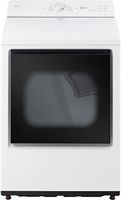 LG - 7.3 Cu. Ft. Smart Electric Dryer with Sensor Dry - Alpine White - Large Front