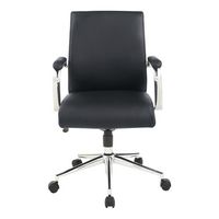 Office Star Products - Mid Back Antimicrobial Fabric Chair - Dillon Steel - Large Front