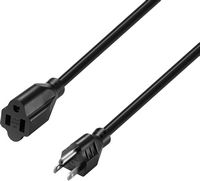 Best Buy essentials™ - 25' 16 AWG Indoor/Outdoor Extension Power Cord - Black - Large Front