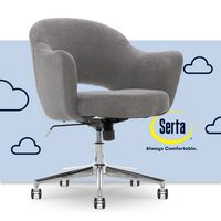 Serta - Valetta Upholstered Home Office Chair - Fabric - Gray - Large Front