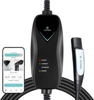 Lectron - Tesla Level 1 NEMA 5-15 Electric Vehicle (EV) Charger-up to 15A-16' - Black - Large Front
