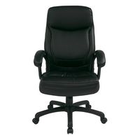 Office Star Products - High-Back Eco Leather Executive Chair - Black - Large Front