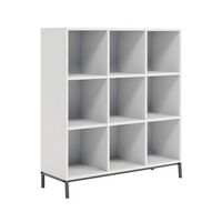 Sauder - North Avenue Organize  3 Shelf-9 Cubby Bookshelf - White Finish - Large Front