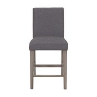 CorLiving - Laura Fabric Counter Height Barstool - Gray - Large Front