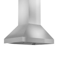 ZLINE - 36 inches - Externally Vented - Island Range Hood - Silver - Large Front