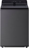 LG - 4.8 Cu. Ft. High-Efficiency Smart Top Load Washer with EasyUnload - Platinum Black - Large Front