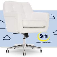 Serta - Ashland Bonded Leather & Memory Foam Home Office Chair - White - Large Front