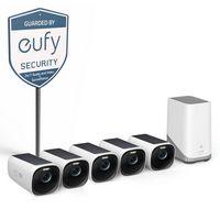 eufy Security - eufyCam 3 5-Camera Indoor/Outdoor Wireless 4K Security System - White - Large Front