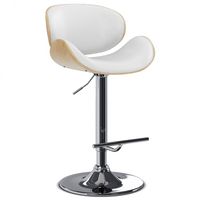 Simpli Home - Marana Bentwood Gas Lift Bar Stool - White - Large Front