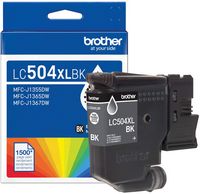 Brother - Genuine LC504XLBK High Yield Ink Cartridge - Black - Large Front