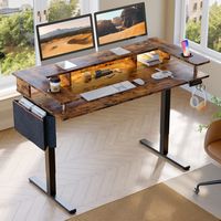 Bestier Gaming Adjustable Standing Desk with Storage and Monitor Stand - 58