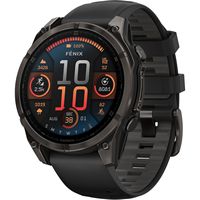 Garmin - fēnix 8 AMOLED Sapphire GPS Smartwatch 47mm Fiber-reinforced polymer - Carbon Gray DLC T... - Large Front