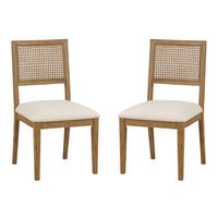 OSP Home Furnishings - Alaina Cane Back Dining Chair 2-PK - Linen - Large Front