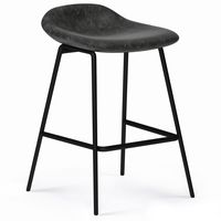 Simpli Home - Dafney Counter Height Stool (Set of 2) - Distressed Charcoal Grey - Large Front