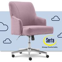 Serta - Leighton Modern Memory Foam & Twill Fabric Home Office Chair - Lilac - Large Front
